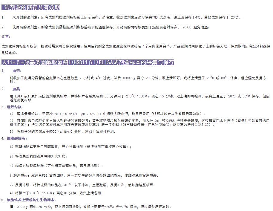 人11-β-羥基類(lèi)固醇脫氫酶1(HSD11β1)ELISA試劑盒標(biāo)本圖